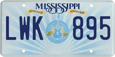MS license plate LWK895