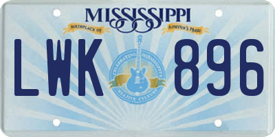 MS license plate LWK896