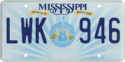 MS license plate LWK946