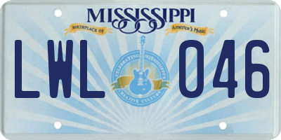MS license plate LWL046