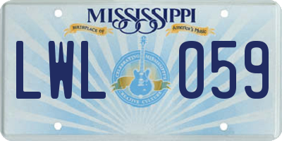 MS license plate LWL059
