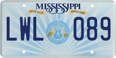 MS license plate LWL089