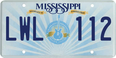 MS license plate LWL112