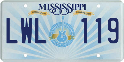 MS license plate LWL119