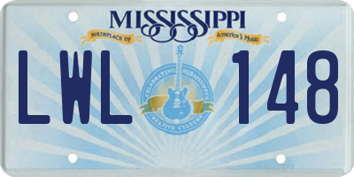 MS license plate LWL148