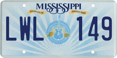 MS license plate LWL149