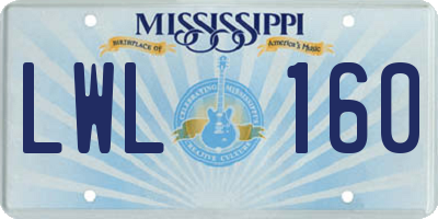 MS license plate LWL160