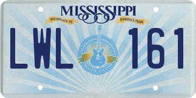 MS license plate LWL161