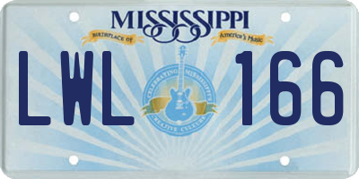 MS license plate LWL166
