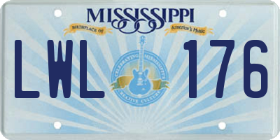 MS license plate LWL176