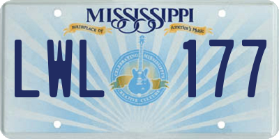 MS license plate LWL177