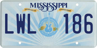 MS license plate LWL186