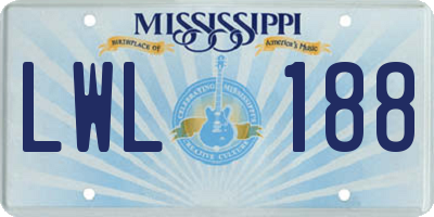 MS license plate LWL188