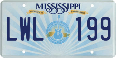 MS license plate LWL199