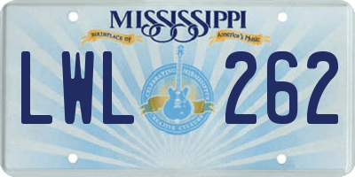 MS license plate LWL262