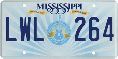 MS license plate LWL264