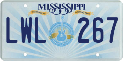 MS license plate LWL267