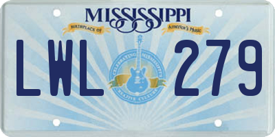 MS license plate LWL279