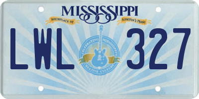 MS license plate LWL327