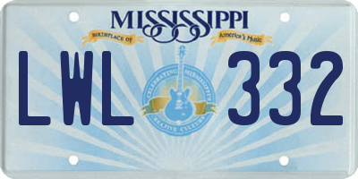 MS license plate LWL332