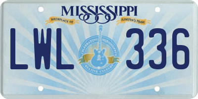 MS license plate LWL336