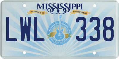 MS license plate LWL338