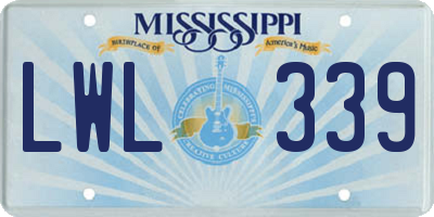 MS license plate LWL339