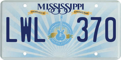 MS license plate LWL370