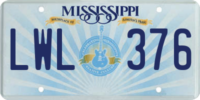 MS license plate LWL376