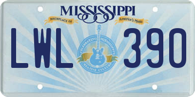 MS license plate LWL390