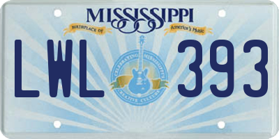MS license plate LWL393