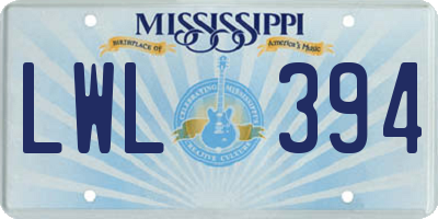 MS license plate LWL394