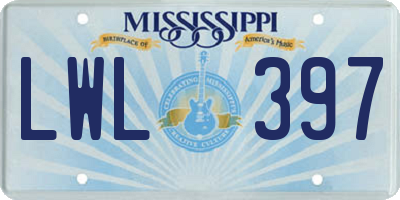 MS license plate LWL397