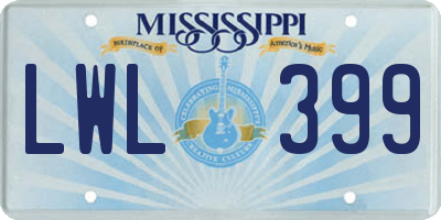 MS license plate LWL399