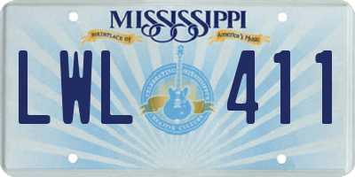 MS license plate LWL411