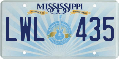 MS license plate LWL435