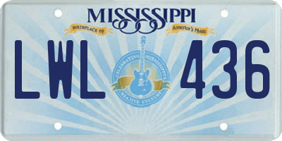 MS license plate LWL436