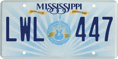 MS license plate LWL447