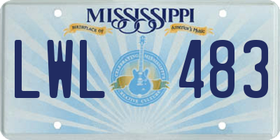 MS license plate LWL483