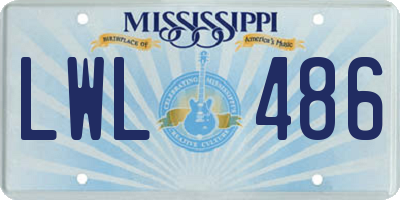 MS license plate LWL486