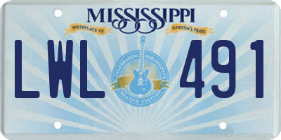 MS license plate LWL491