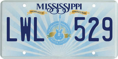 MS license plate LWL529