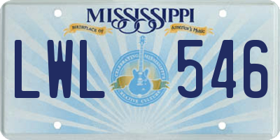 MS license plate LWL546
