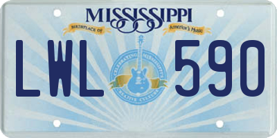 MS license plate LWL590