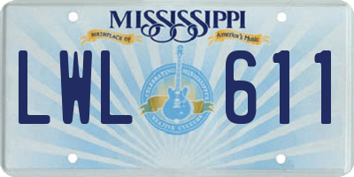 MS license plate LWL611