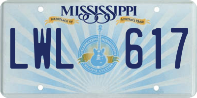 MS license plate LWL617