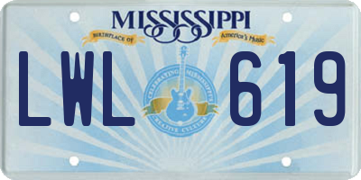 MS license plate LWL619