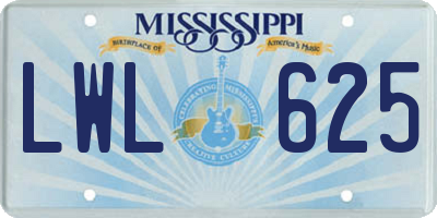 MS license plate LWL625