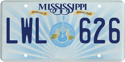 MS license plate LWL626