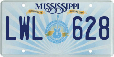 MS license plate LWL628